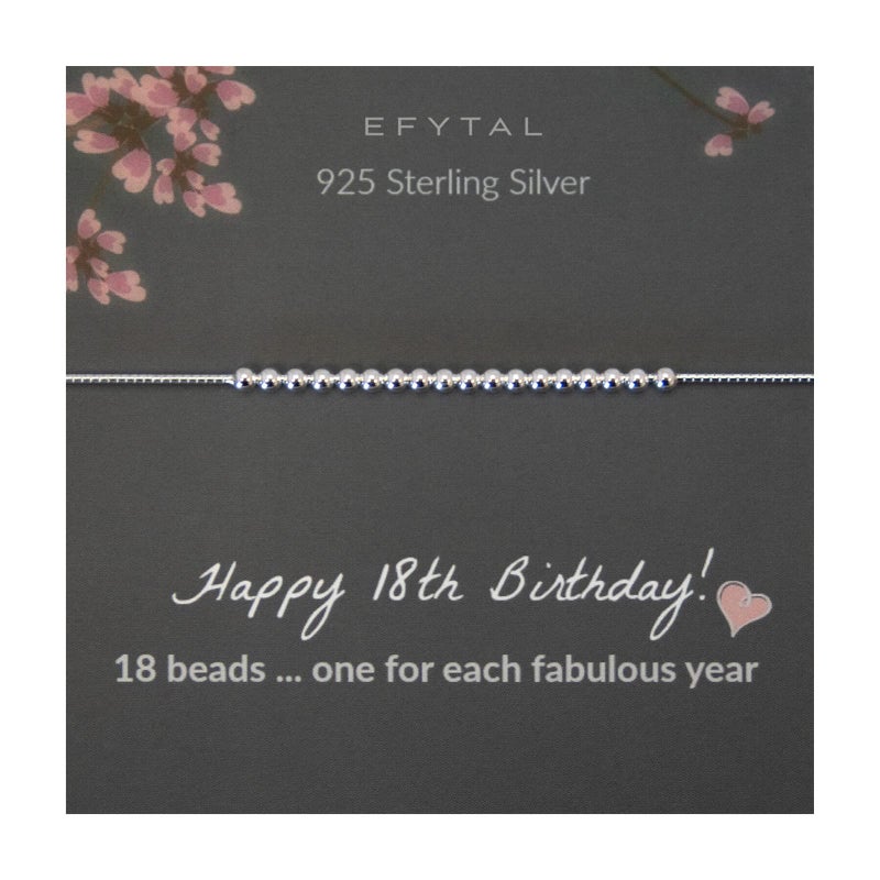 EFYTAL 18th Birthday Gifts, 925 Sterling Silver Bracelet, 18th Birthday Gift Ideas, Gifts for 18 Year Old - Image 1